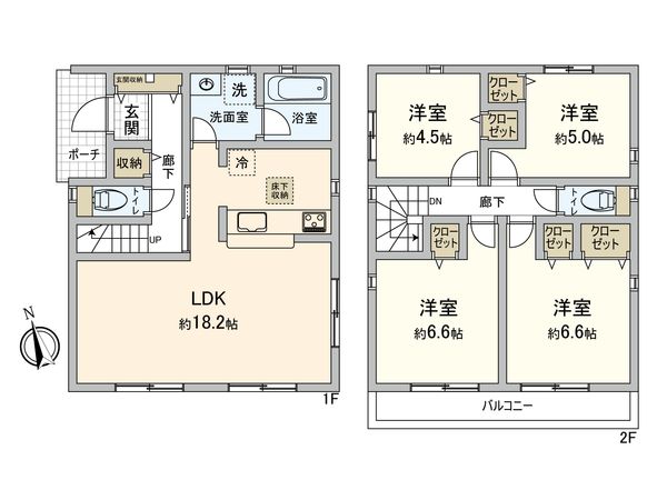 三ツ境 新築戸建1号棟 間取図(平面図) 三ツ境 新築戸建1号棟 間取図(平面図)