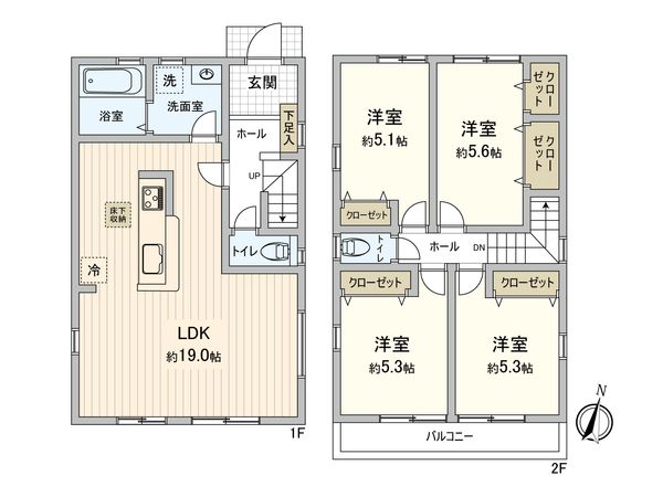 相沢4丁目 新築戸建 3号棟 間取図(平面図)