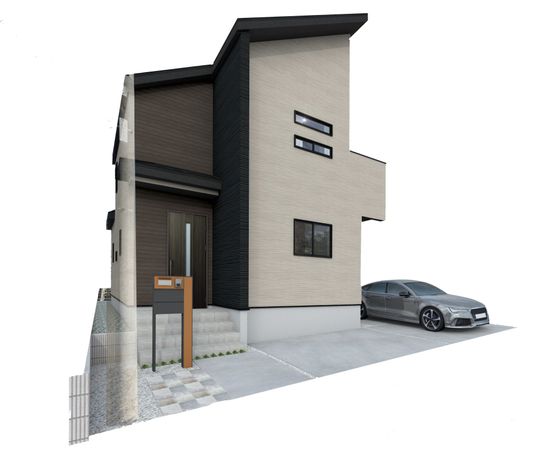 市沢町 新築戸建 外観パース図