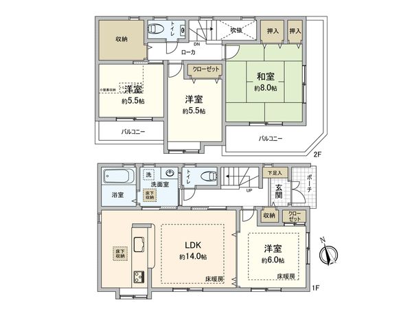 白根6丁目 戸建 間取図(平面図) 白根6丁目 戸建 間取図(平面図)