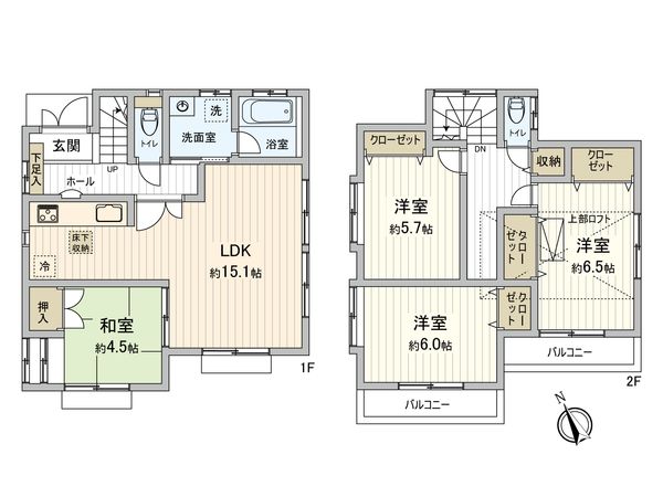 下川井町 戸建 間取図(平面図) 下川井町 戸建 間取図(平面図)