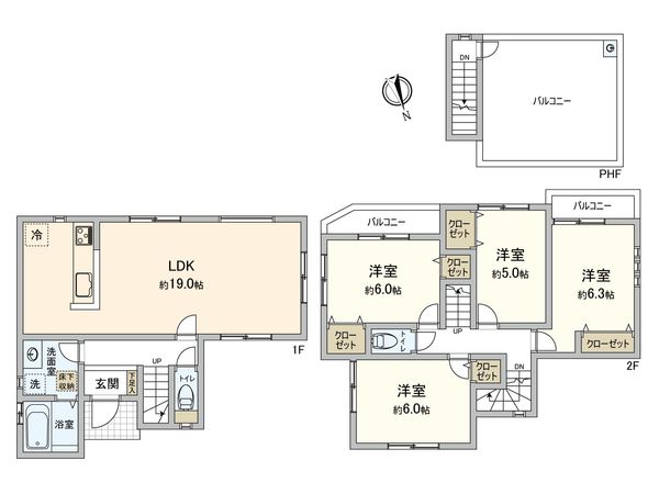 善部町 新築戸建 B号棟 間取図(平面図) 善部町 新築戸建 B号棟 間取図(平面図)