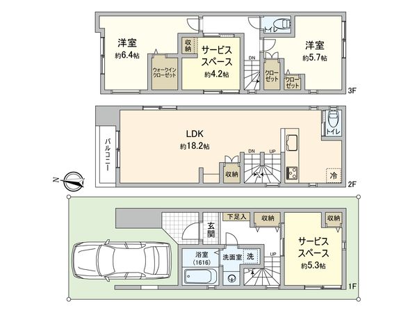 万騎が原 新築戸建 Ⅱ-2号棟 間取図(平面図) 万騎が原 新築戸建 Ⅱ-2号棟 間取図(平面図)