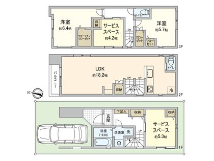 万騎が原 新築戸建 Ⅱ-2号棟 間取図(平面図)