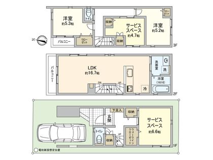 万騎が原 新築戸建 Ⅱ-3号棟 間取図(平面図)