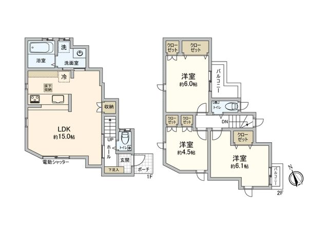 白根3丁目 新築戸建 間取図(平面図) 白根3丁目 新築戸建 間取図(平面図)