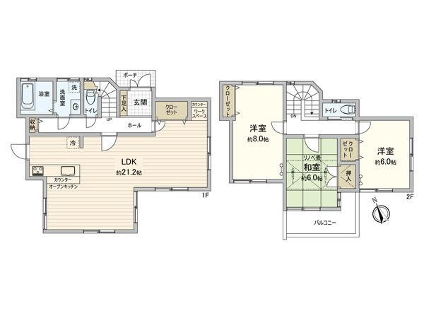 上白根2丁目 戸建 間取図(平面図)