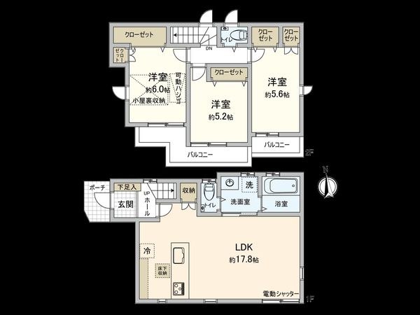 宮沢3丁目 新築戸建 間取図(平面図) 宮沢3丁目 新築戸建 間取図(平面図)