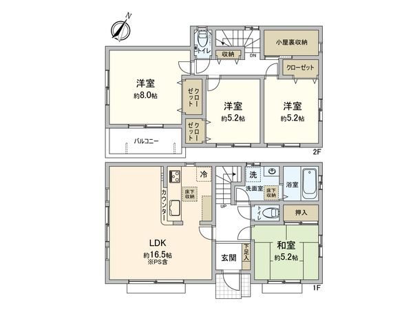 瀬谷区橋戸2丁目 戸建 間取図(平面図) 瀬谷区橋戸2丁目 戸建 間取図(平面図)
