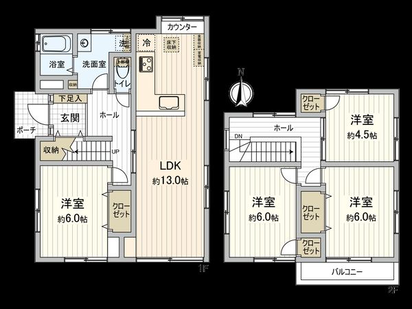 中沢1丁目 戸建 間取図(平面図)