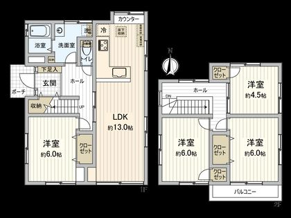 中沢1丁目 戸建 間取図(平面図)