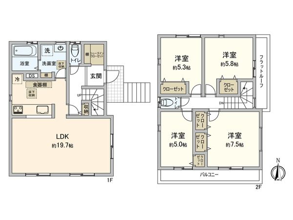 三ツ境 新築戸建1号棟 間取図(平面図)