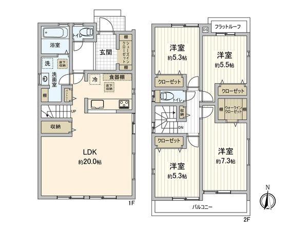 三ツ境 新築戸建2号棟 間取図(平面図)