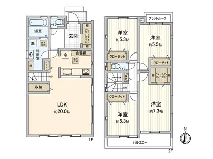 三ツ境 新築戸建2号棟 間取図(平面図)