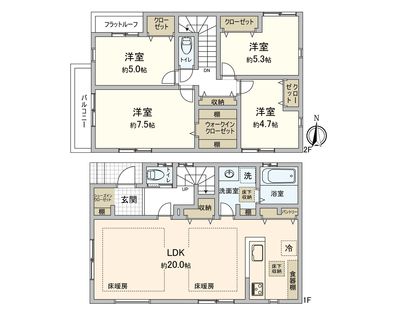 三ツ境 新築戸建3号棟 間取図(平面図)