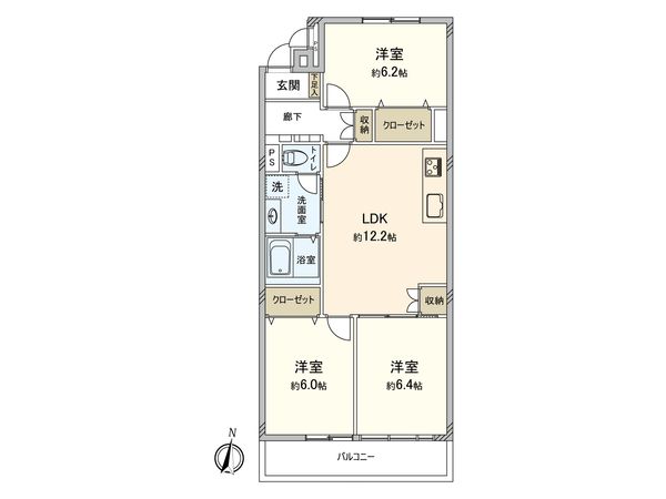 マインコーポ二俣川 間取図(平面図)