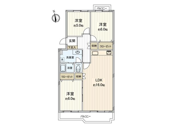 サニーヒル今宿 28号棟 間取図(平面図) サニーヒル今宿 28号棟 間取図(平面図)