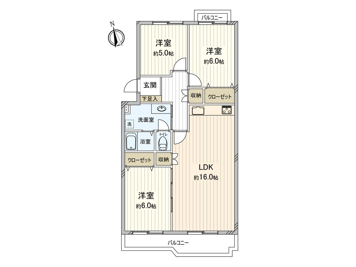 サニーヒル今宿 28号棟 間取図(平面図) 間取図(平面図)