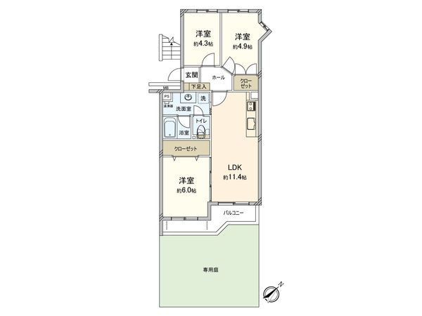 サニーハウス西谷 間取図(平面図) サニーハウス西谷 間取図(平面図)