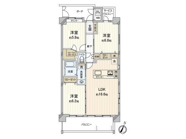 アークプラザ希望が丘 間取図(平面図)