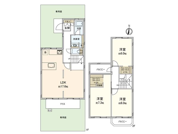 タウンハウス瀬谷 12号棟 間取図(平面図) タウンハウス瀬谷 12号棟 間取図(平面図)