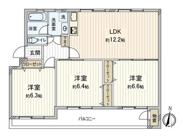 相鉄コープ 3号棟 間取図(平面図)