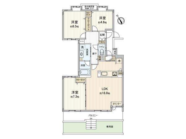 ルイシャトレ希望ヶ丘 A棟 間取図(平面図)