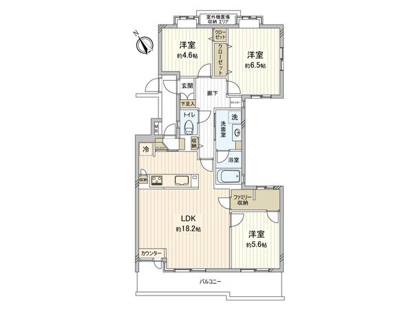 ルイシャトレ希望ヶ丘 A棟 間取図(平面図)