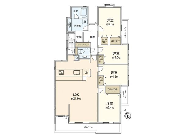 ルイシャトレ希望が丘 A棟 間取図(平面図) ルイシャトレ希望が丘 A棟 間取図(平面図)