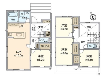 港南区港南台6丁目土地 2号地 建物プラン例 (間取り図)