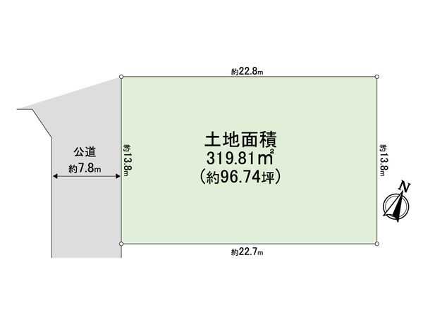 港南区港南台7丁目古家付き土地 区画図
