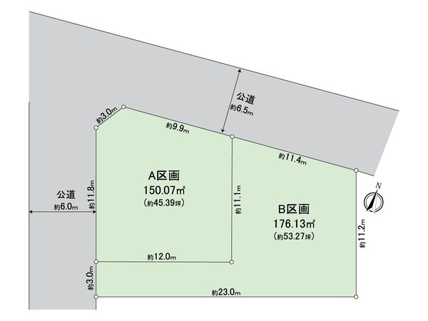 港南台7丁目 土地A区画 区画図