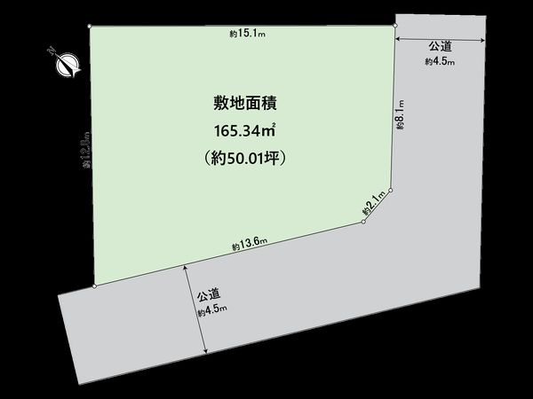栄区若竹町 2階より富士山を望む、開放的で明るい南角地。 区画図 栄区若竹町 2階より富士山を望む、開放的で明るい南角地。 区画図