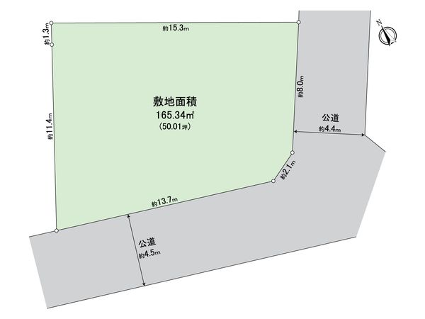 栄区若竹町 2階より富士山を望む、開放的で明るい南角地。 区画図 栄区若竹町 2階より富士山を望む、開放的で明るい南角地。 区画図
