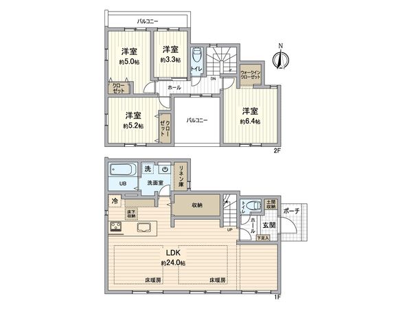 栄区庄戸2丁目 新築戸建 間取図(平面図) 栄区庄戸2丁目 新築戸建 間取図(平面図)