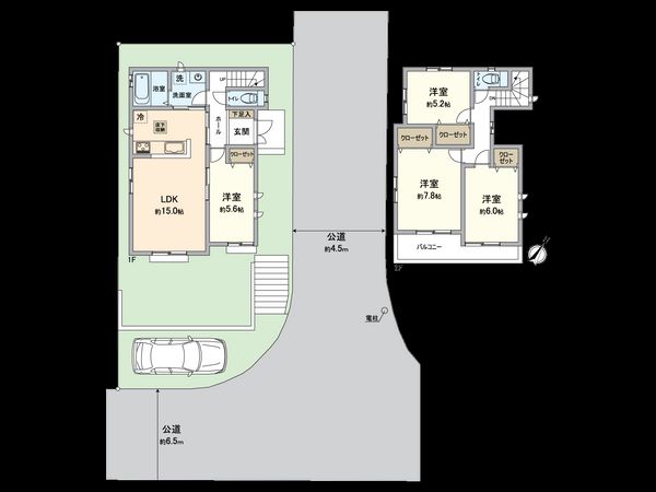 磯子区栗木3丁目 新築戸建 3号棟 間取図(平面図)