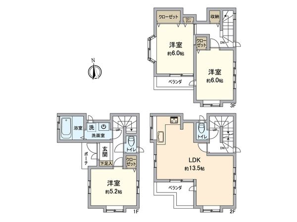 栄区中野町 戸建 間取図(平面図) 栄区中野町 戸建 間取図(平面図)