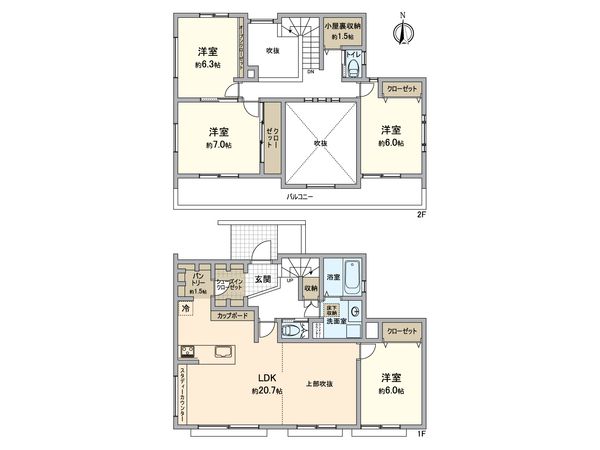 栄区庄戸3丁目 新築戸建 間取図(平面図) 栄区庄戸3丁目 新築戸建 間取図(平面図)
