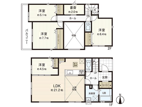 栄区桂台西2丁目 3号棟 新築戸建 間取図(平面図) 間取図(平面図)