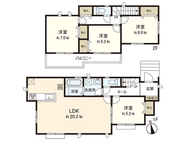 栄区庄戸5丁目 新築戸建 間取図(平面図) 栄区庄戸5丁目 新築戸建 間取図(平面図)