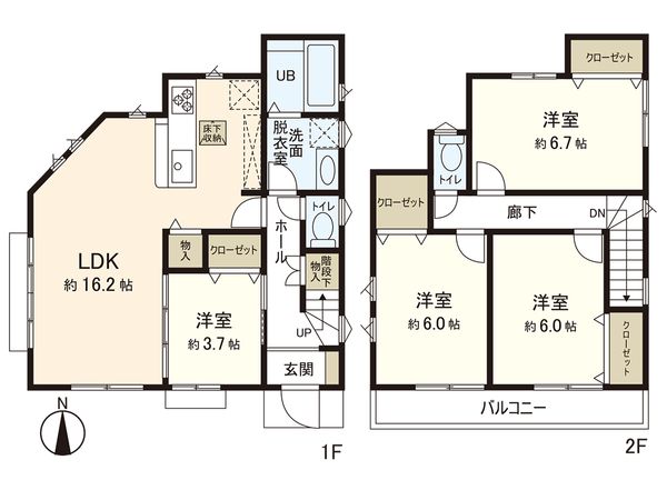 栄区上郷町 新築戸建 4号棟 間取図(平面図) 間取図(平面図)