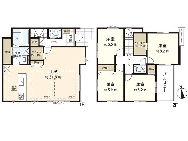 港南区日野中央2丁目 新築戸建 3号棟 間取図(平面図) 間取図(平面図)