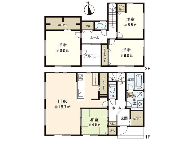 栄区庄戸5丁目 新築戸建 間取図(平面図) 間取図(平面図)