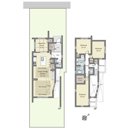 洋光台2丁目新築戸建 1号棟 間取図(平面図) 洋光台2丁目新築戸建 1号棟 間取図(平面図)