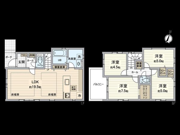 磯子区洋光台4丁目 新築2号棟 間取図(平面図)