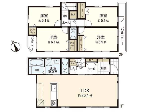 磯子区洋光台1丁目 戸建 間取図(平面図) 磯子区洋光台1丁目 戸建 間取図(平面図)