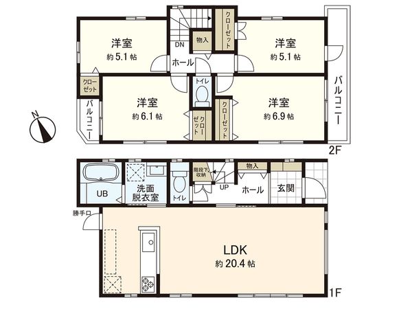 磯子区洋光台1丁目 戸建 間取図(平面図) 磯子区洋光台1丁目 戸建 間取図(平面図)