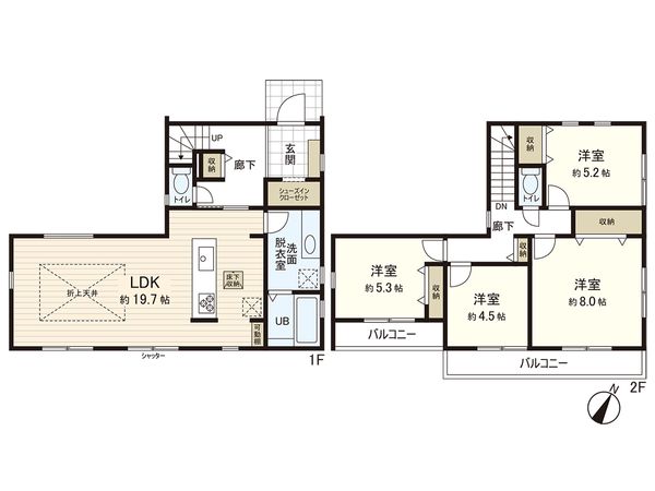 磯子区洋光台3丁目 新築戸建 間取図(平面図) 間取図(平面図)