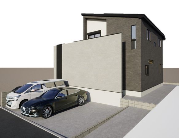 横浜市栄区庄戸3丁目 新築戸建 外観パース図