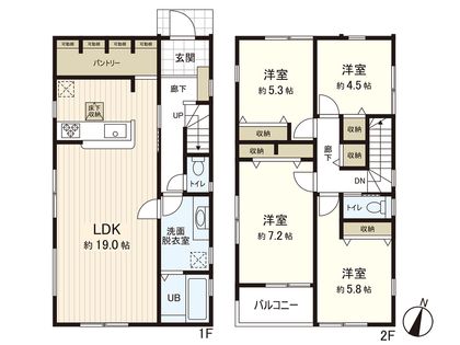 磯子区洋光台6丁目 新築戸建 3号棟 間取図(平面図)